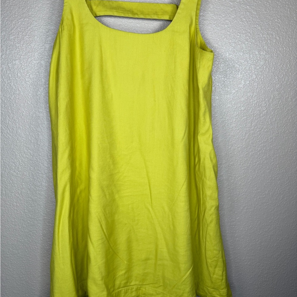 Anthropologie Chartreuse Sleeveless Mini Dress